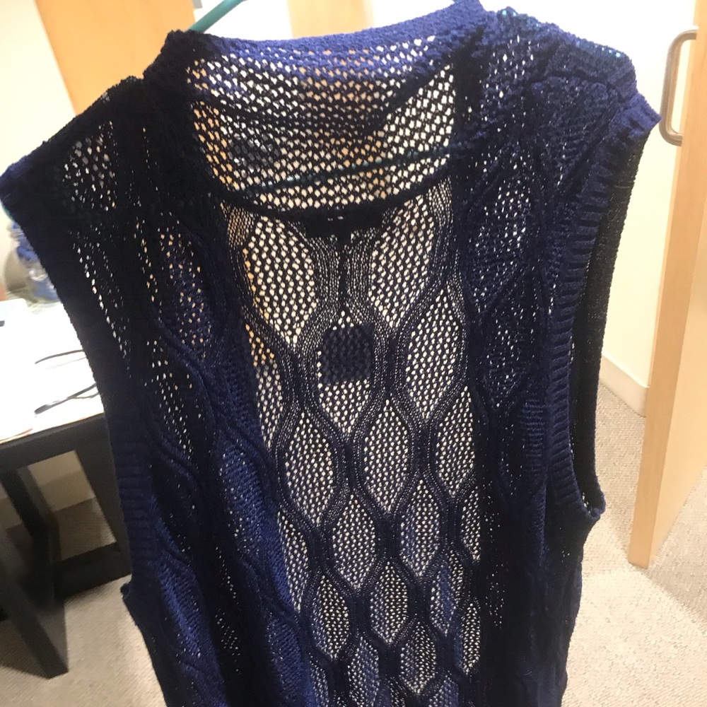 Navy blue cardigan tank top